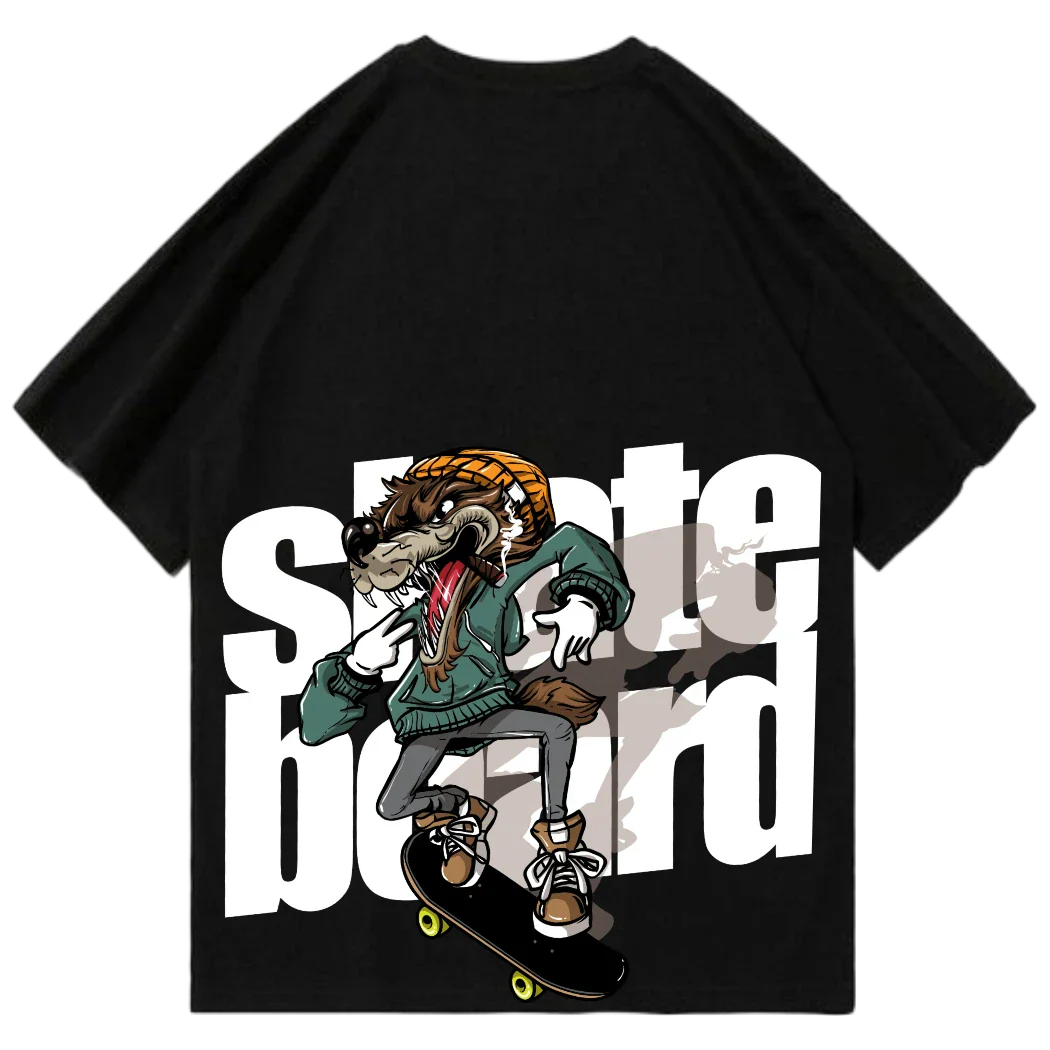 Skateboard Wolf Graphic T-Shirt – JustMini