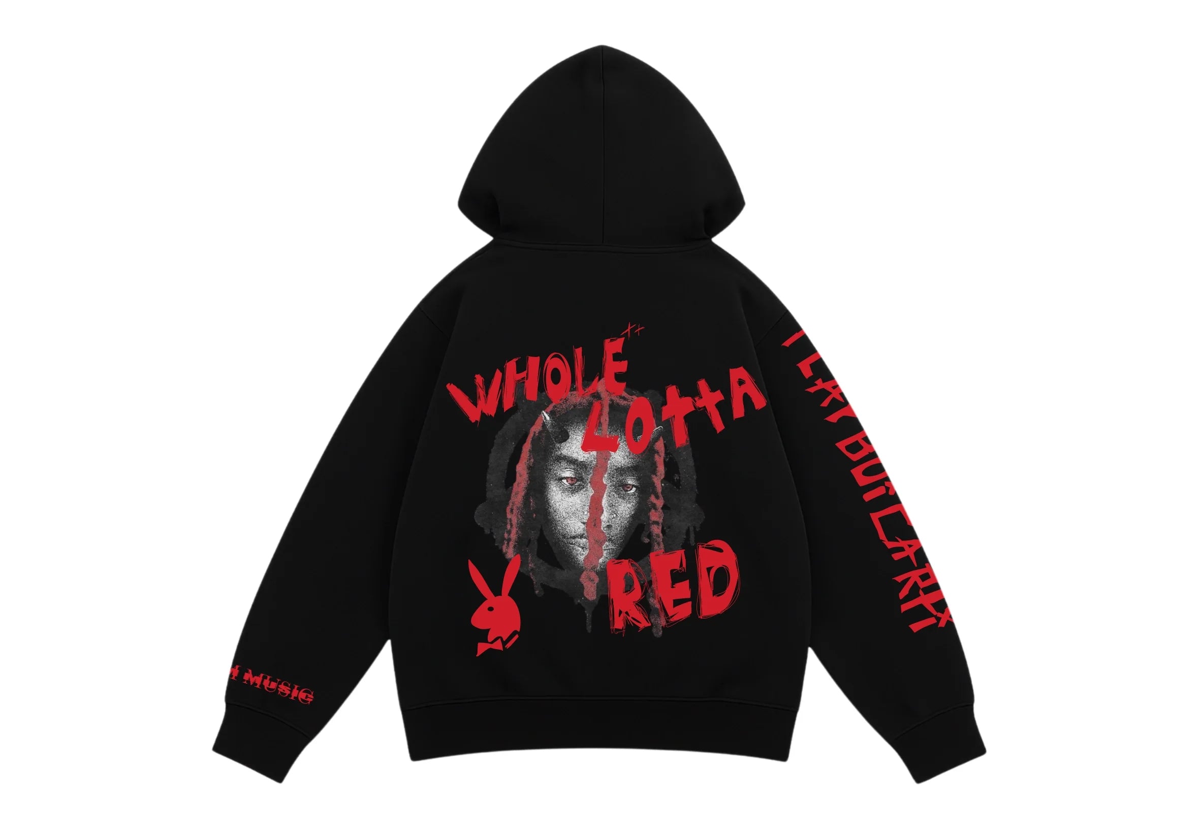 JustMini “Whole Lotta Red” Oversized Streetwear Hoodie – Vintage Edition