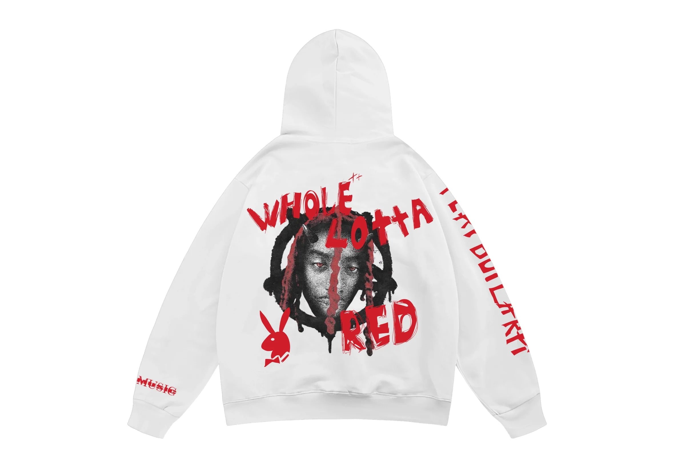 JustMini “Whole Lotta Red” Oversized Streetwear Hoodie – Vintage Edition