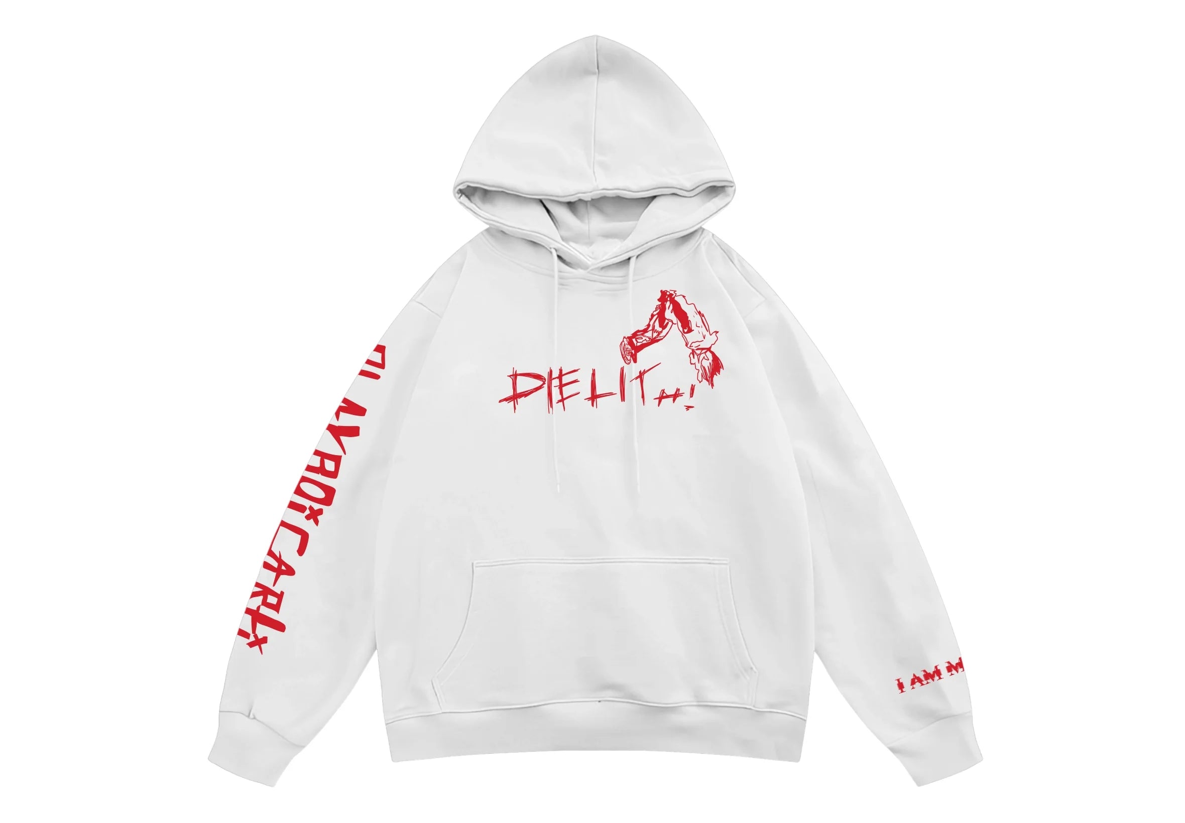 JustMini “Whole Lotta Red” Oversized Streetwear Hoodie – Vintage Edition